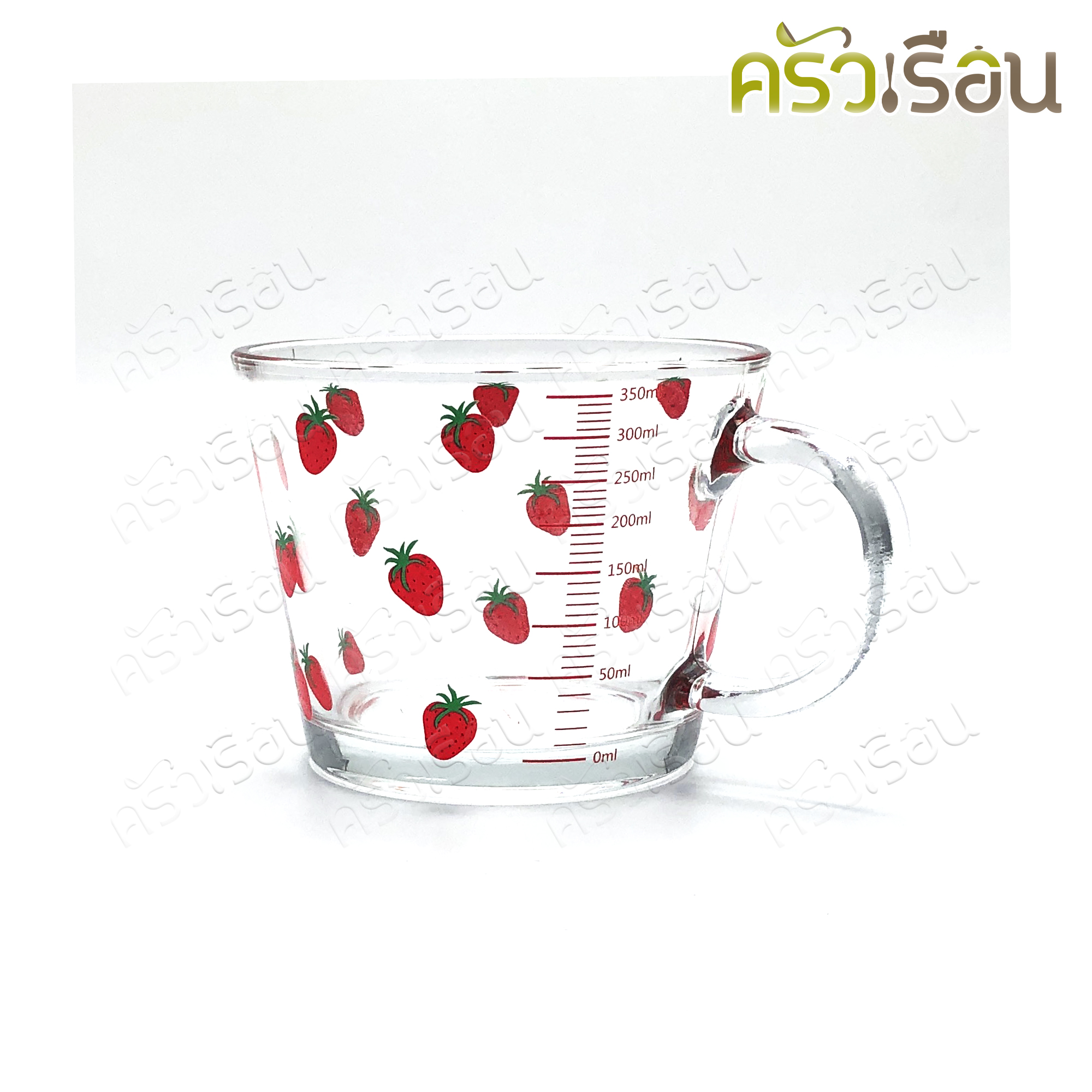 FOFO แก้วตวง ใส พิมพ์ลายสตอเบอรี่ 350 ml. 10.3 x 13.8 x 8.1 ซม. GB1350-6
