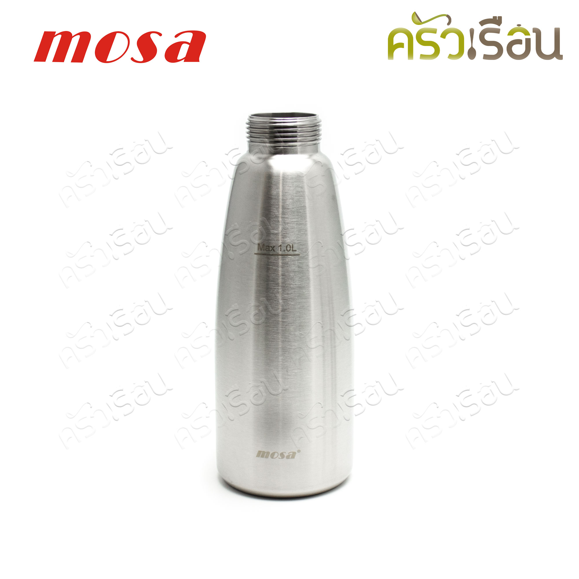 MOSA กระบอกวิปครีม 1.0 ลิตร หัวสเตนเลส Black band พร้อม แก๊สสำหรับทำวิปปิ้งครีม N2O 1 กล่อง