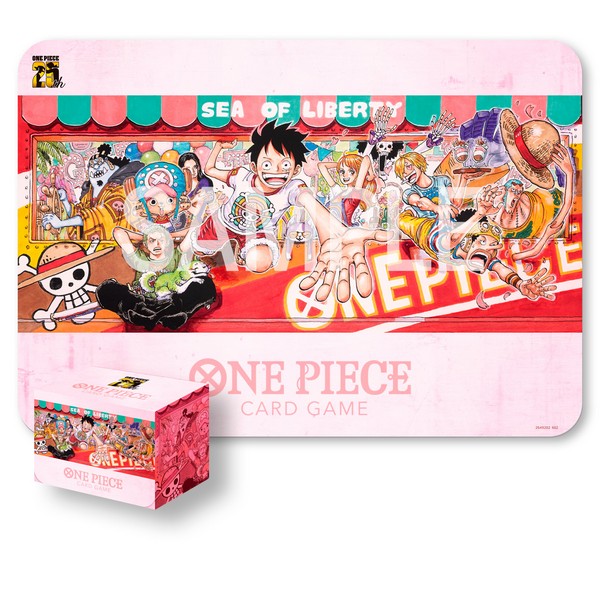 Bandai One Piece Card Game Accessory Playmat and Case Set 25th Edition 810059780149 (การ์ดวันพีช)