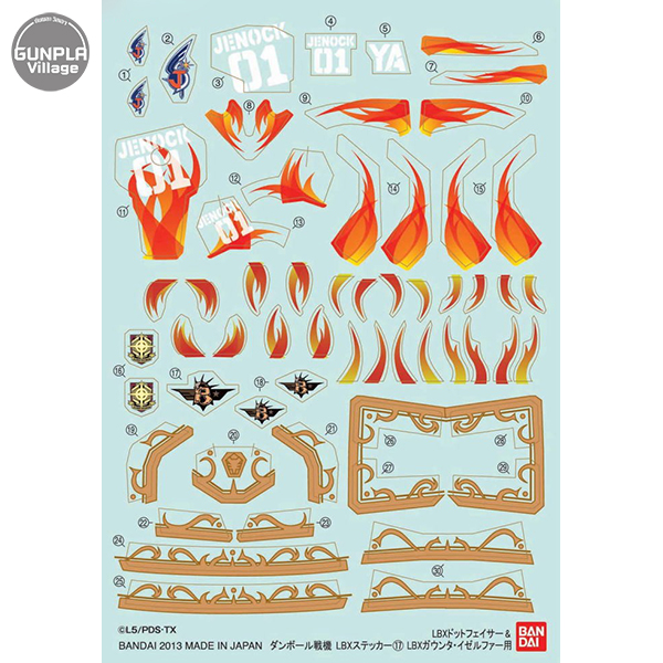 LBX Sticker 17 (For LBX Dot Facer & LBX Gaunta-Izerufa) BANDAI 4543112815934