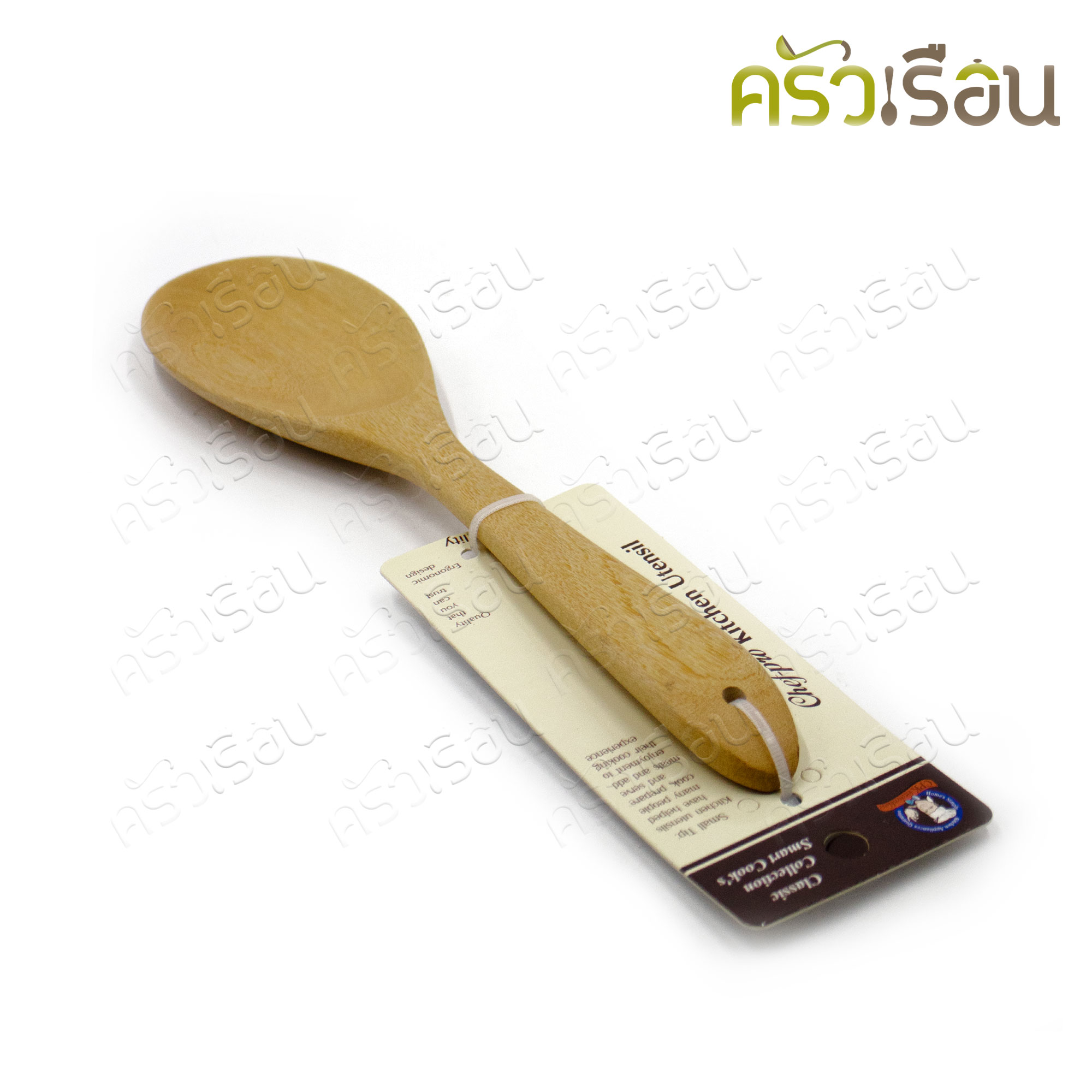 CPK wooden ladle, long face, length 28 x 7 cm.