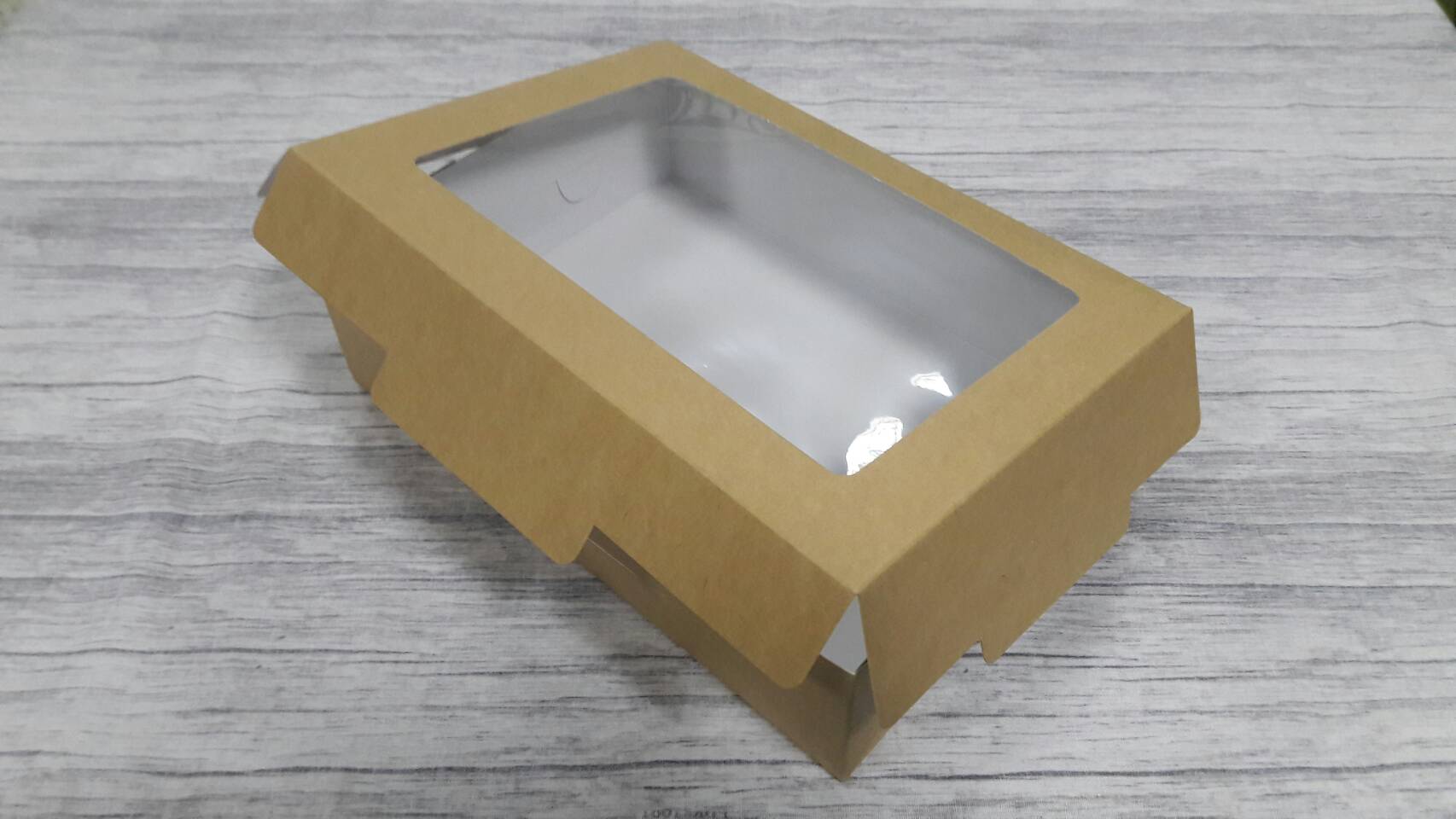 กล่องขนม กล่องบราวนี่ กล่องขนมเปี๊ยะ กล่องอเนกประสงค์ ขนาด 17.0x23.5x6.5 ซม.สีคราฟท์น้ำตาลอ่อน (มีหน้าต่างพลาสติก) ราคา 280 บาท ต่อแพ็ค(20ใบ)