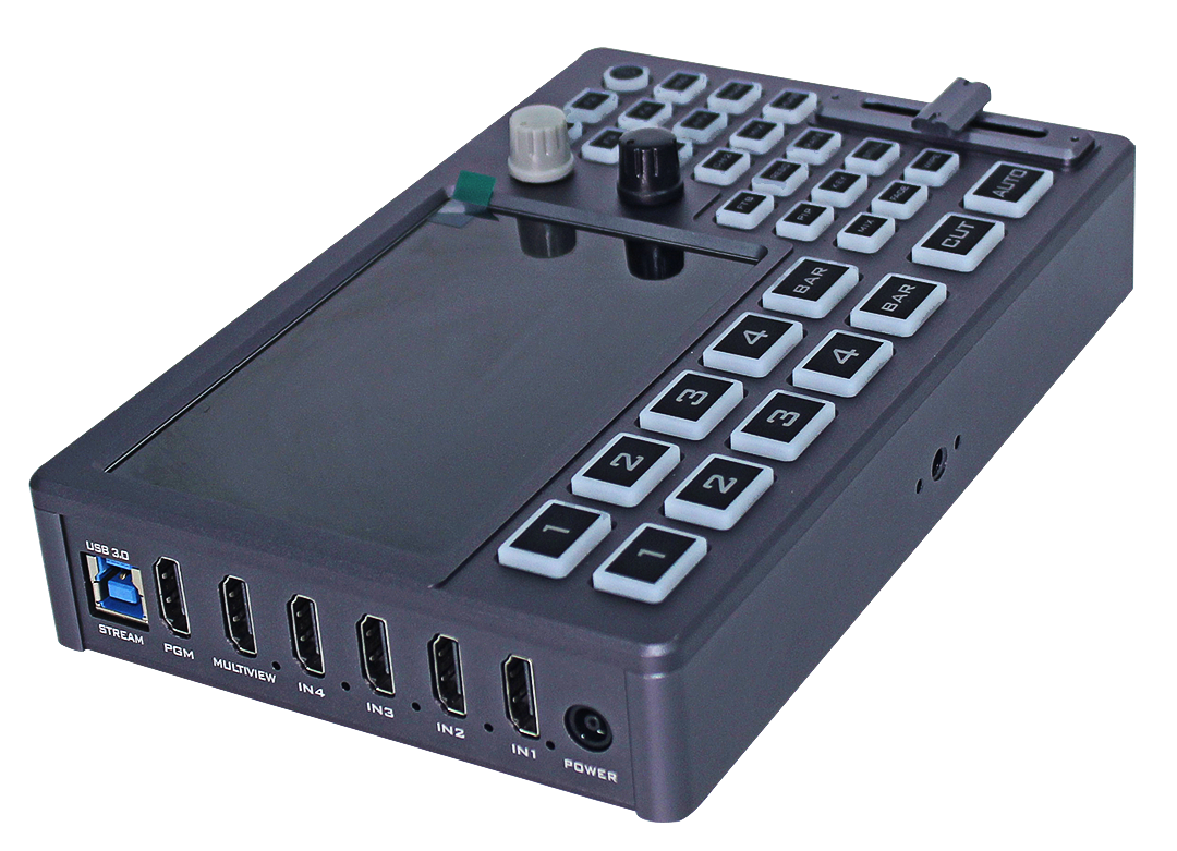 DeviceWell HDS8301: เครื่องสลับสัญญาณวิดีโอ 4 ช่อง All-in-One รองรับ 4K Input พร้อม Live Streaming, บันทึก และเอฟเฟกต์ 100+ รูปแบบ