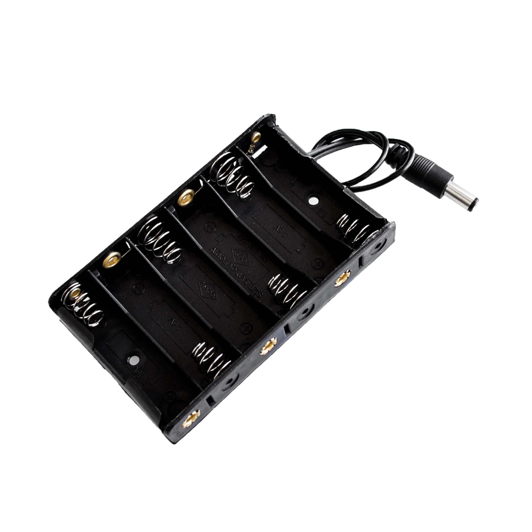 Size 6 AA Battery Case Holder Box For 6pcs Size AA Battery Case Storage Holder With DC2.1 Power Jack For Arduino