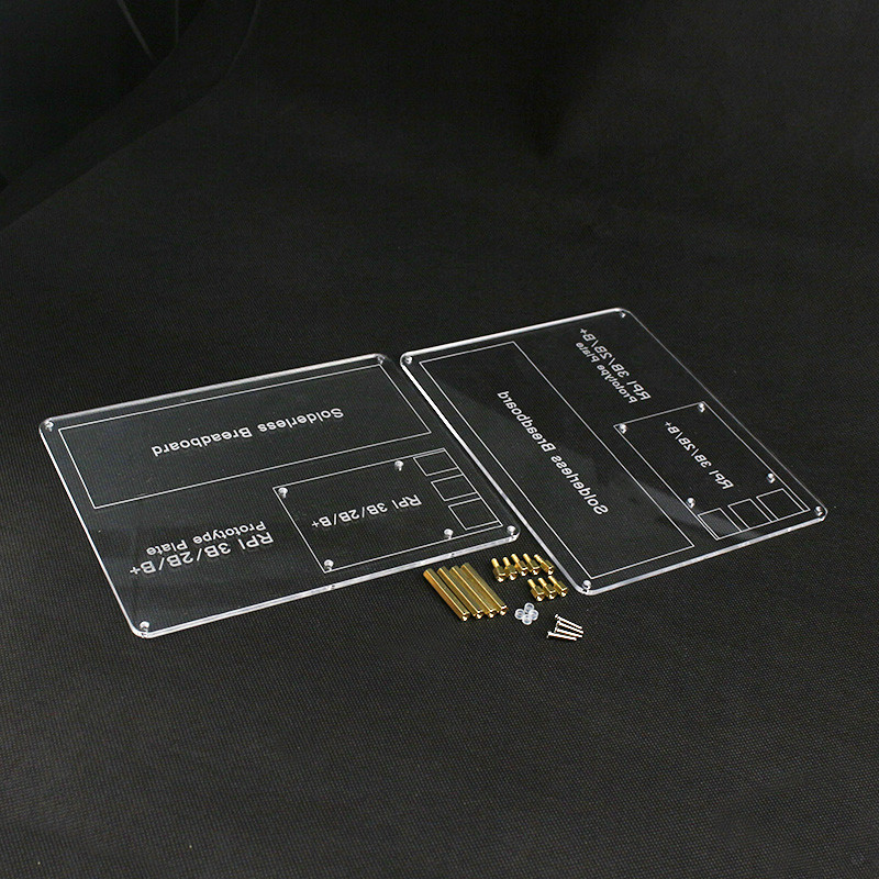 2 Set Raspberry Pi Acrylic Experiment Plate + Breadboard Board + Jumper Wire Cable for Raspberry Pi 2/3