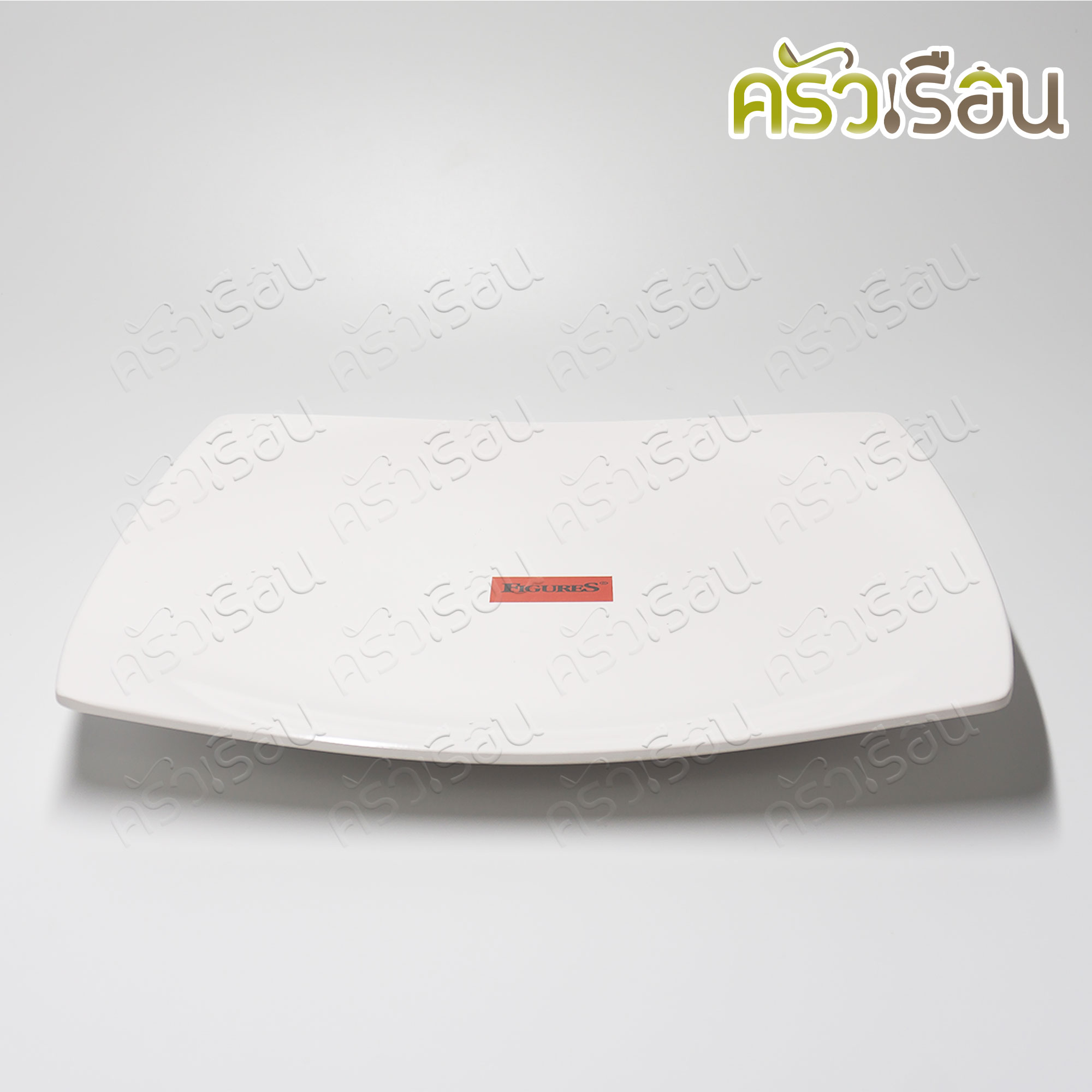 FIGURES จานเหลี่ยม เมลามีน 10 นิ้ว [ 26 x 26 x 3 ซม.] สีดำ หรือ สีครีมขาว P990-10 จานข้าว จานเหลี่ยม จาน สี่เหลี่ยม