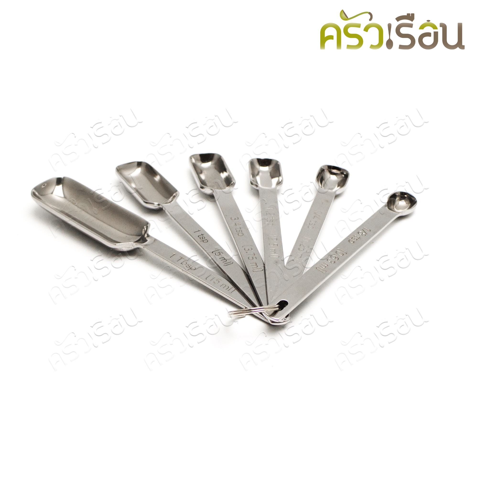 M-WELL ชุดช้อนตวง สเตนเลส ด้ามยาว ชุด 6 ชิ้น KC761 ช้อนตวง