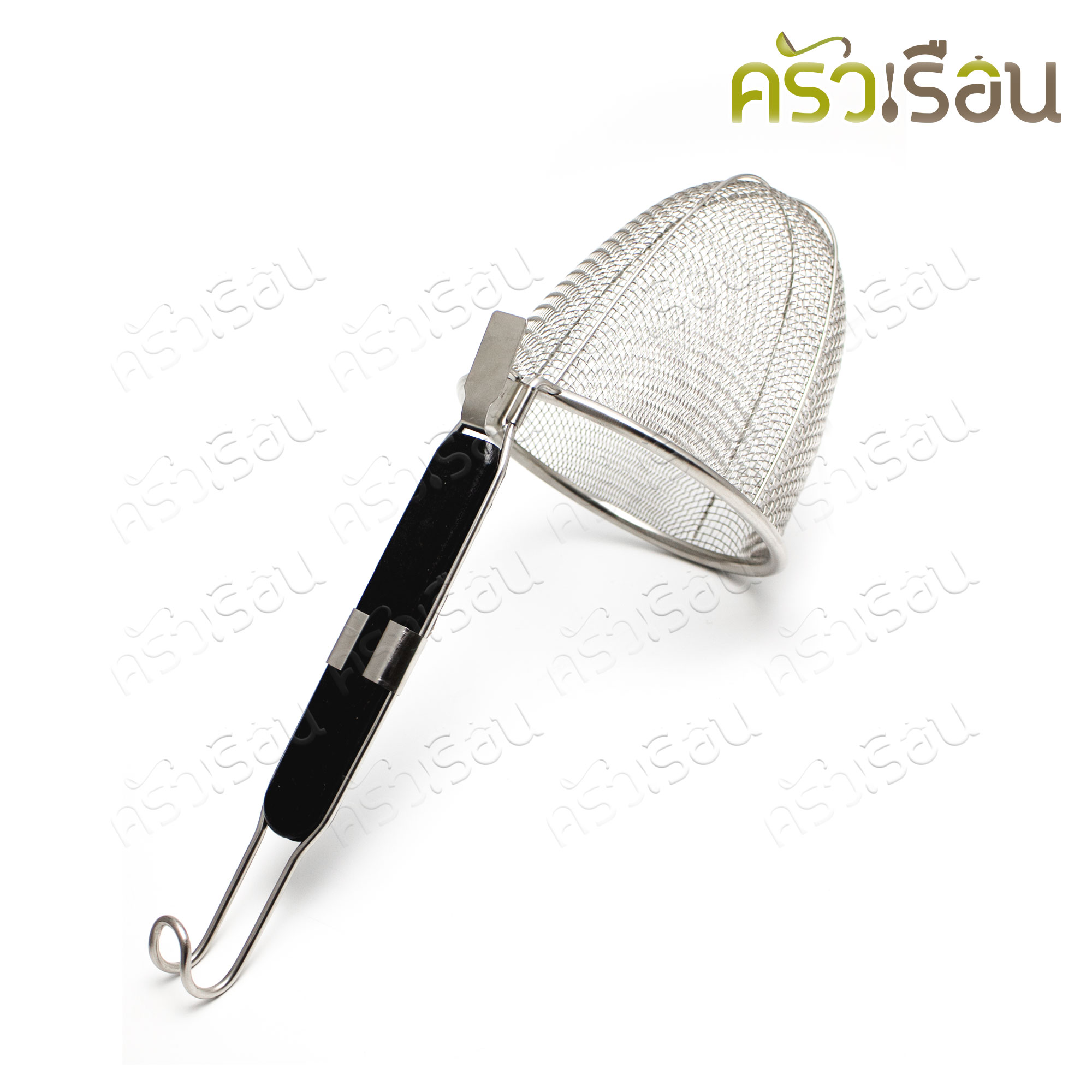 Dolphin ตะกร้อลวก ด้ามสั้น มือจับแบกกาไลท์ 5.5 นิ้ว ตราโลมา ตะกร้อลวกอาหาร