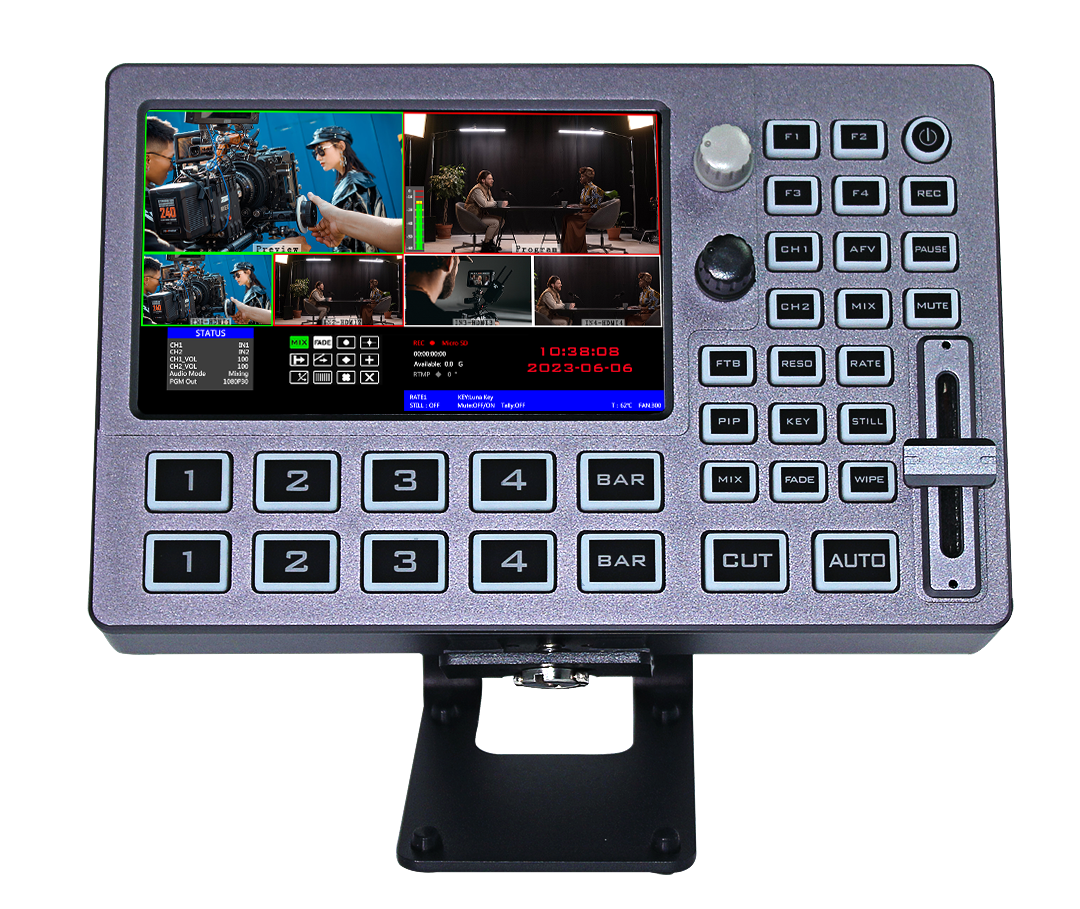 DeviceWell HDS8301: เครื่องสลับสัญญาณวิดีโอ 4 ช่อง All-in-One รองรับ 4K Input พร้อม Live Streaming, บันทึก และเอฟเฟกต์ 100+ รูปแบบ
