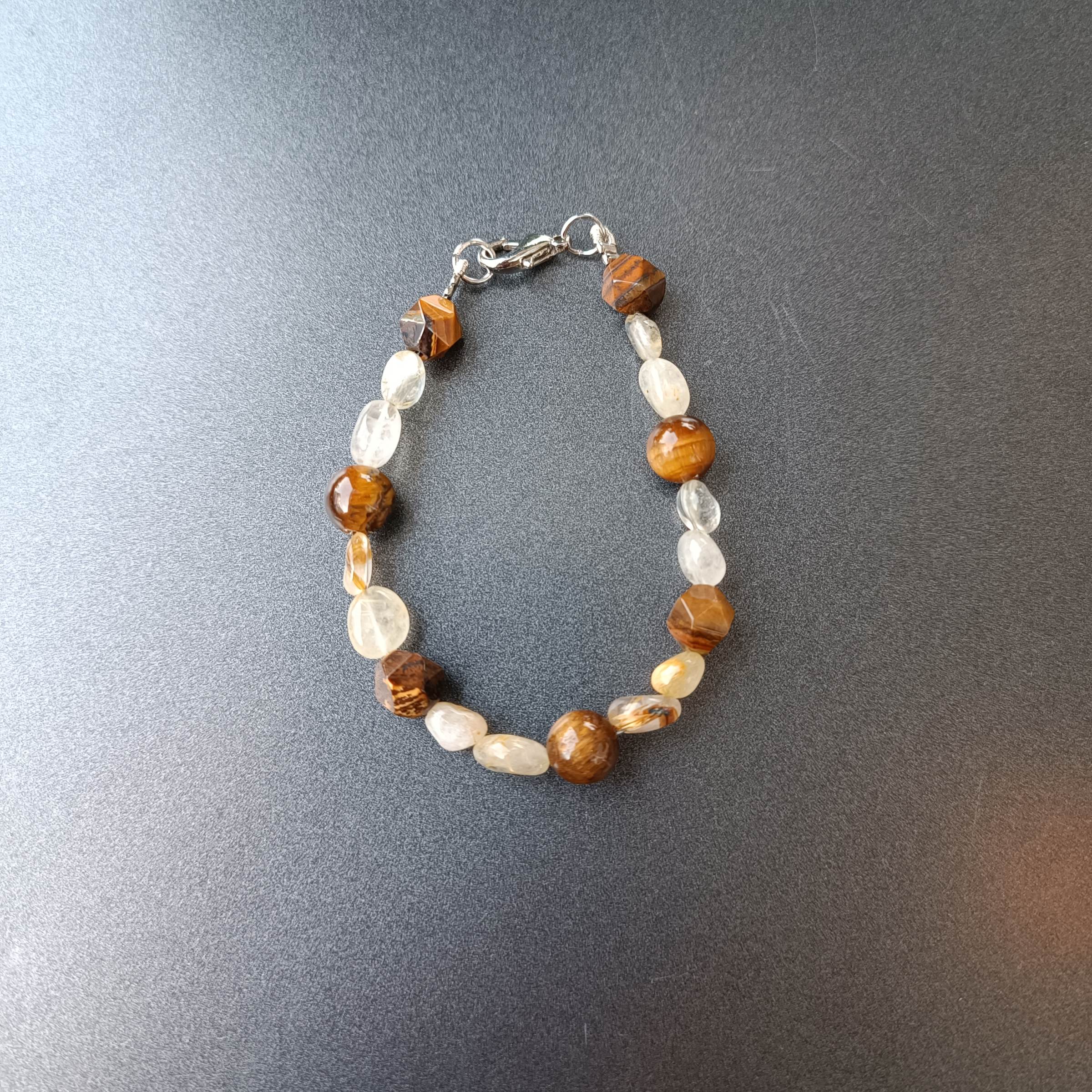 สร้อยข้อมือหินแท้ "POSH" Tiger's Eye Bracelet (การเงิน การงาน ความมั่งคั่ง)