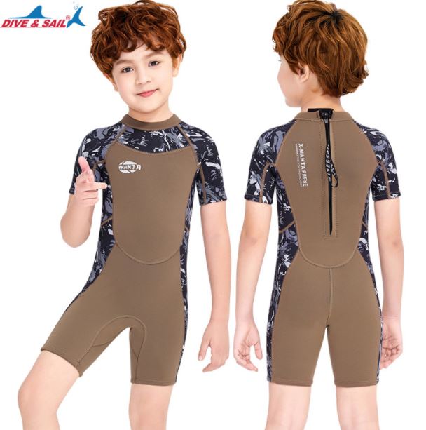 ชุดว่ายน้ำเด็กควบคุมอุณหภูมิ ป้องกันหนาว ป้องกันรังสี UV