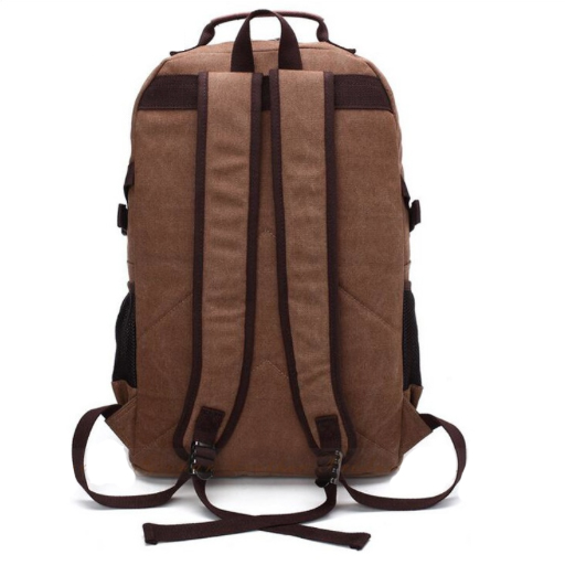 กระเป๋าเป้สะพายหลัง Outdoor Vintage Style อเนกประสงค์ สีน้ำตาลเข้ม B086