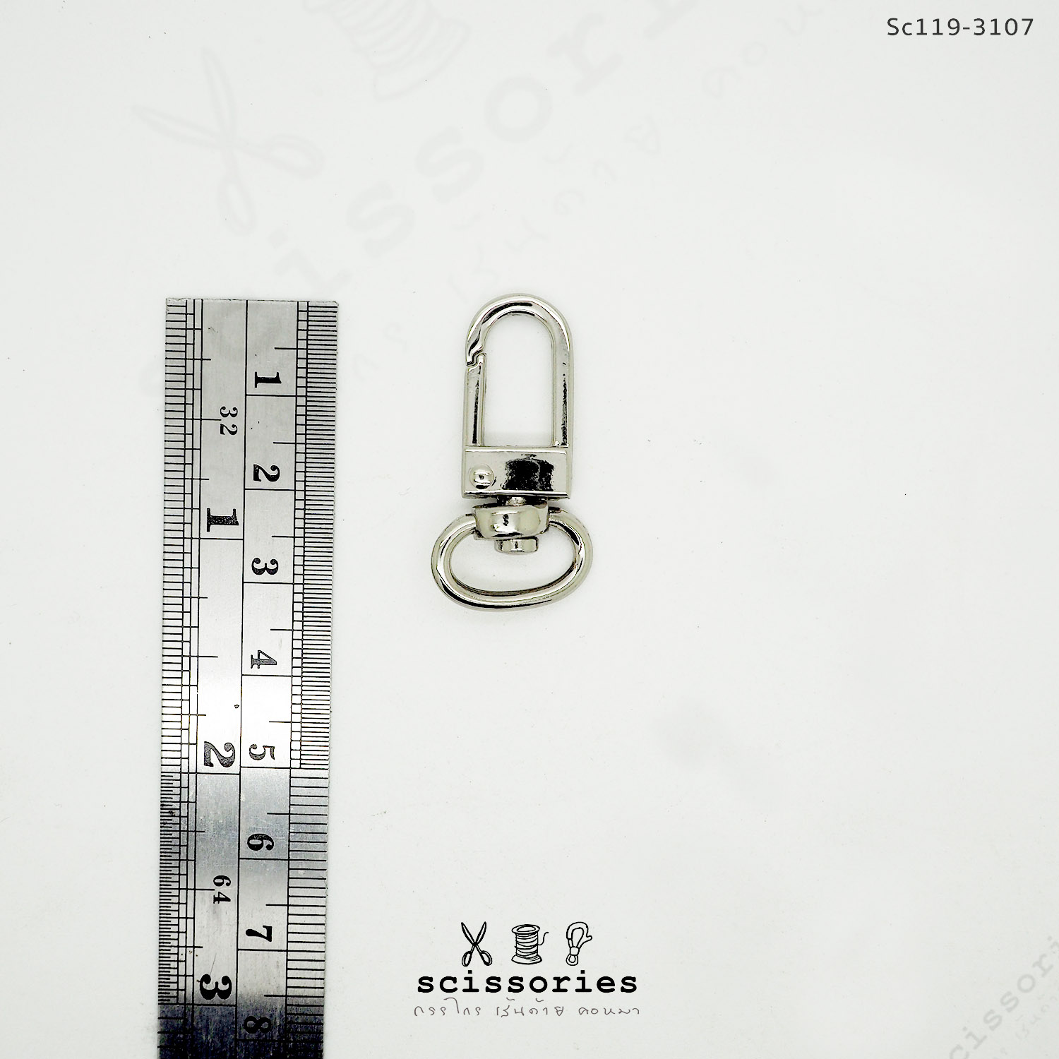 คอหมากรงนก 1 cm สีเงิน /2 ตัว