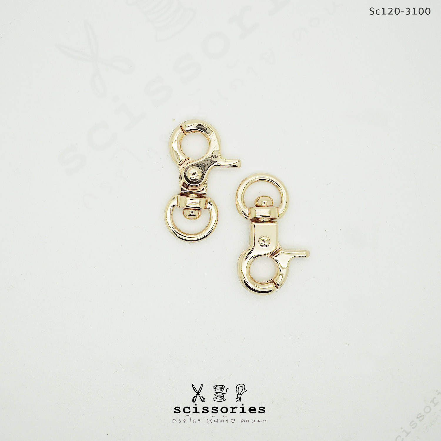 คอหมาเกี่ยว 1 cm สีทอง/2 ตัว