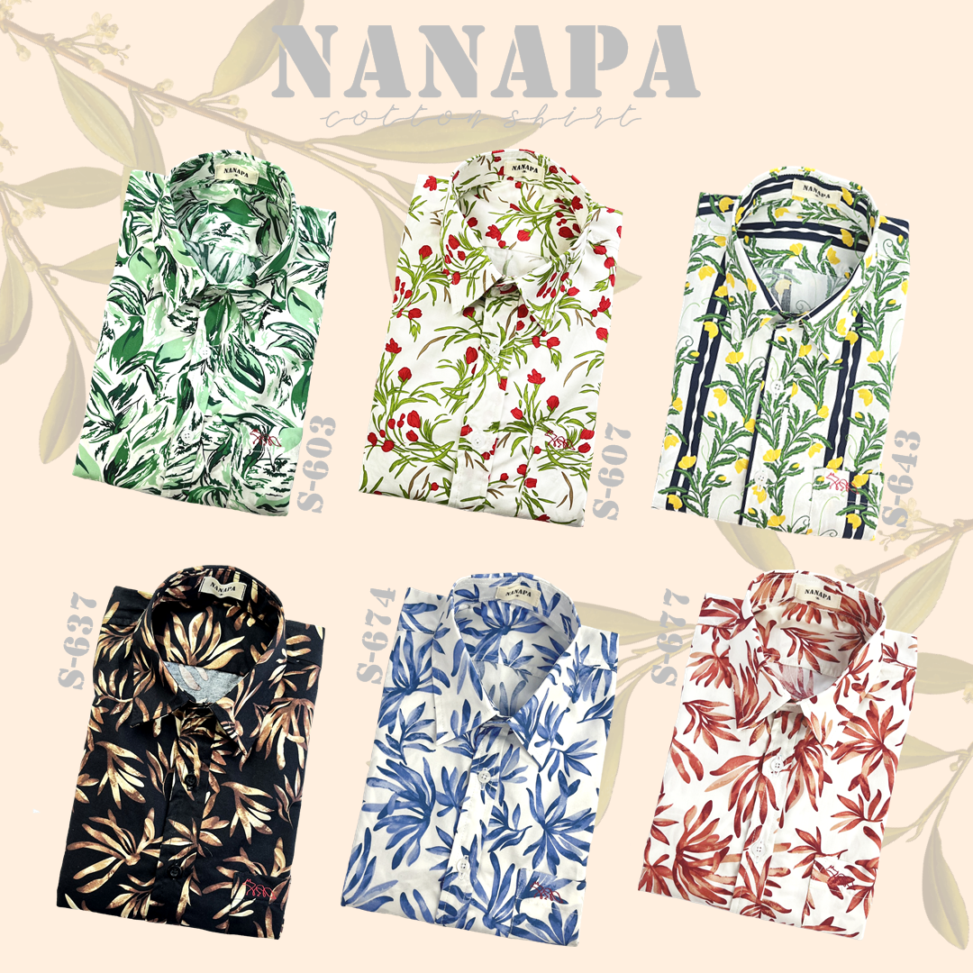 เสื้อเชิ้ตแขนสั้น พิมพ์ลาย