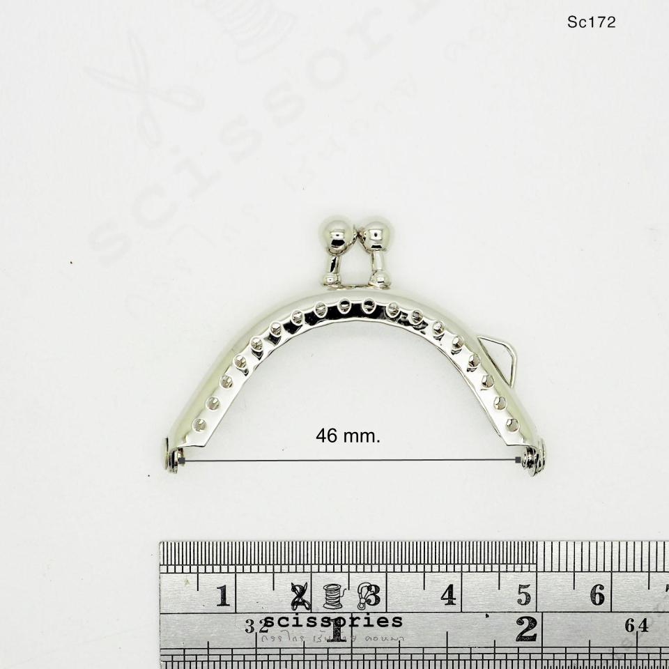 ปากกระเป๋าปิ๊กแป็ก 5 cm มีหูข้าง สีเงิน Silver จำนวน 1 ตัว