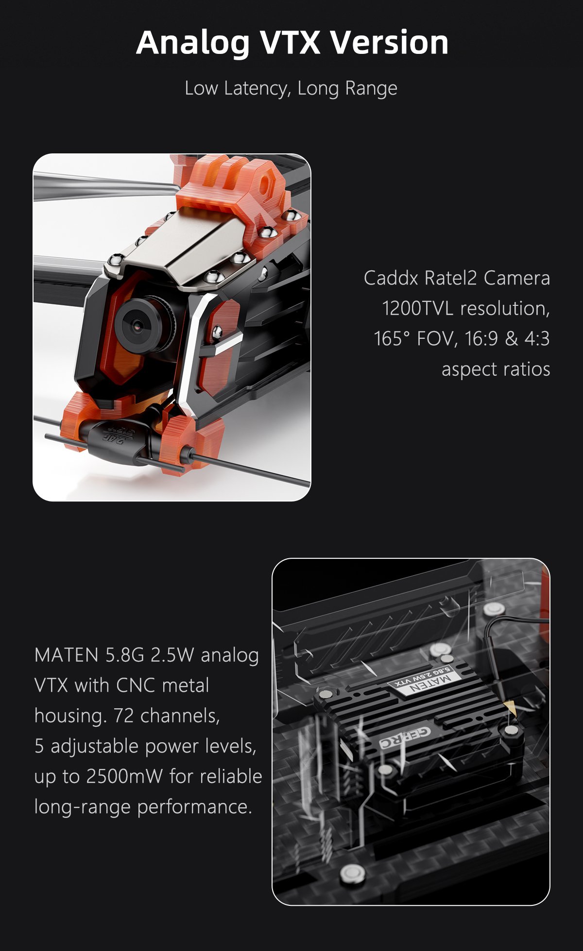 GEPRC MOZ7 V2 DJI O4 Pro | FC F722-BT | มอเตอร์ 2809 | ใบพัด 7.5" | RX ELRS 915/2.4G GemX ของเล่นบังคับวิทยุ