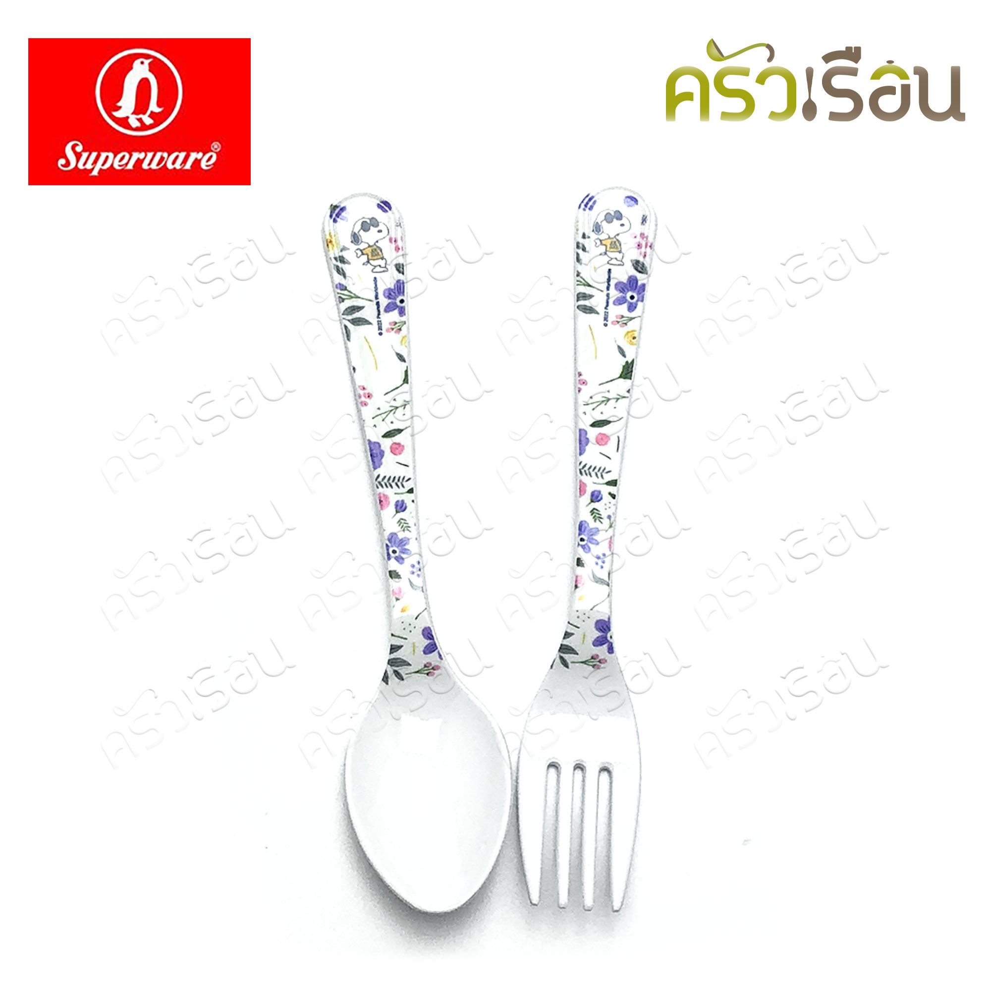 Superware ลาย SNOOPY BLOSSOM ช้อนส้อม S กว้าง 3.2 ซม. ยาว 16 ซม. SP/F359