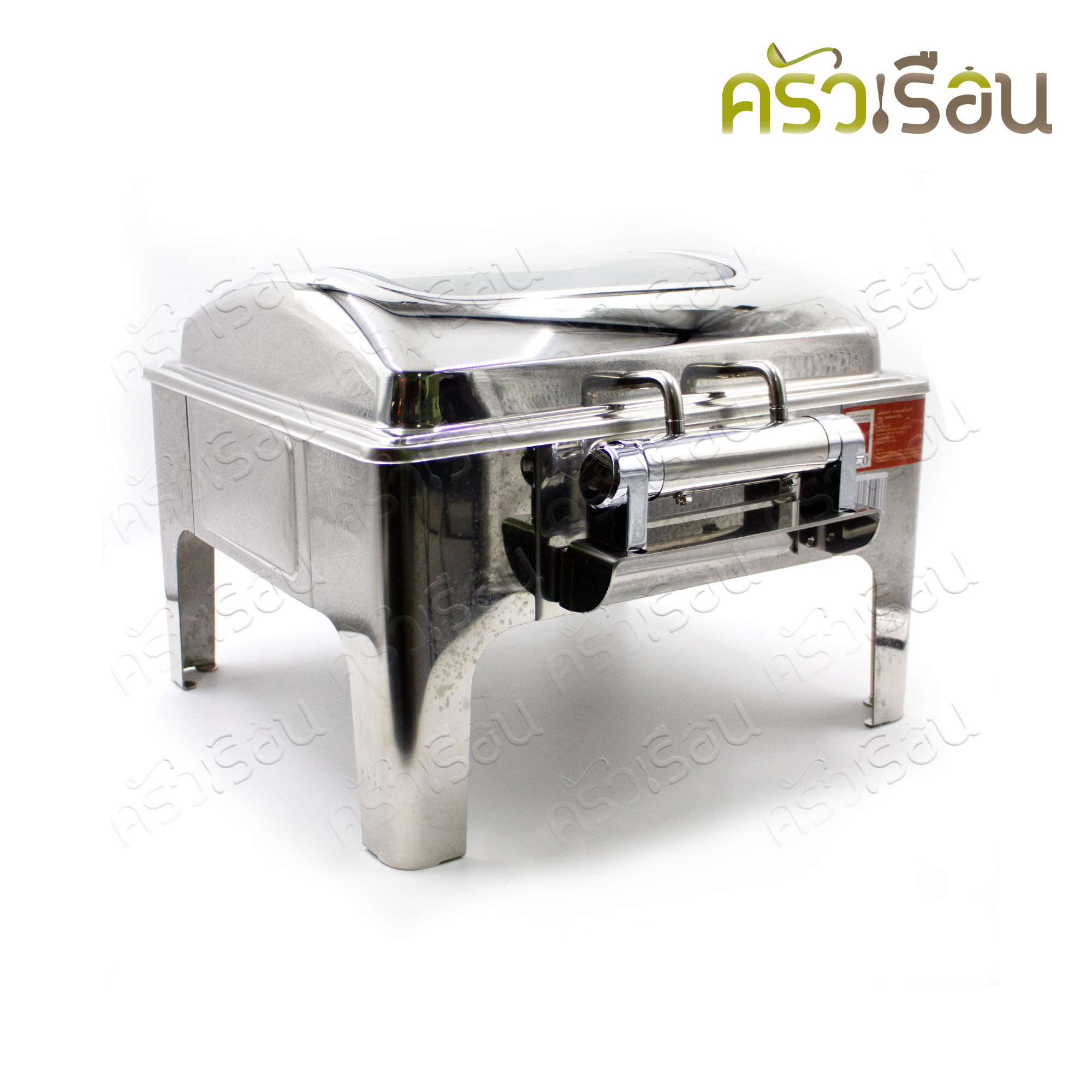 FOFO ชุดอ่างอุ่นอาหาร ทรงเหลี่ยมจัตุรัส สเตนเลส ฝากระจก ปิดอัตโนมัติ 6 ลิตร ตราโฟโฟ SA7322G อ่างอุ่นอาหาร ถาดบุฟเฟ่ต์