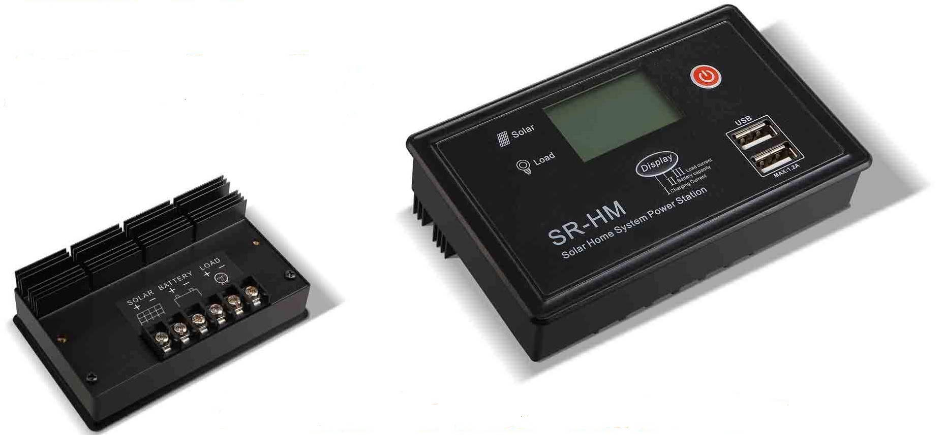 ตัวควบคุมการชาร์จแบตเตอรี่ แบบ PWM ขนาด 10A 12/24V SR-HM-CU