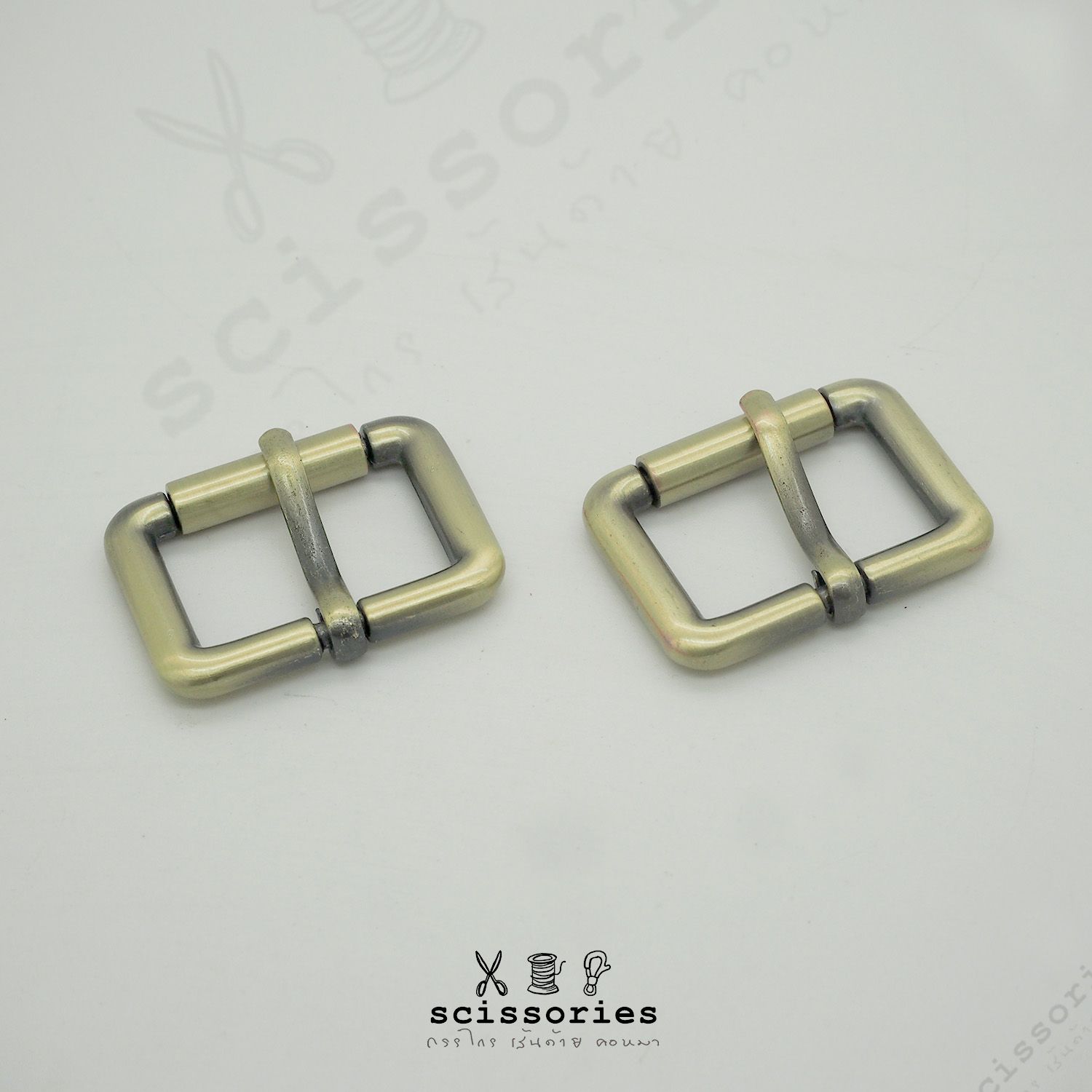 เข็มขัด ลูกกลิ้ง 1นิ้ว สีเหลืองปัด Brush Gold/2ตัว