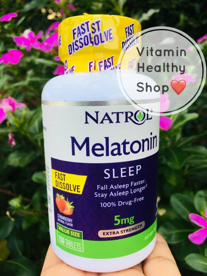Natrol, Melatonin, Fast Dissolve, Strawberry, 5 mg, 150 เม็ด