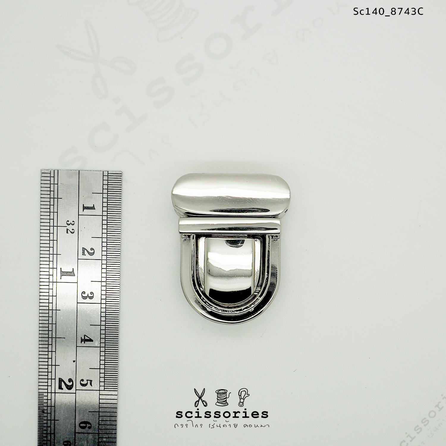 ตัวล็อคกระเป๋า 1ตัว สีเงิน silver