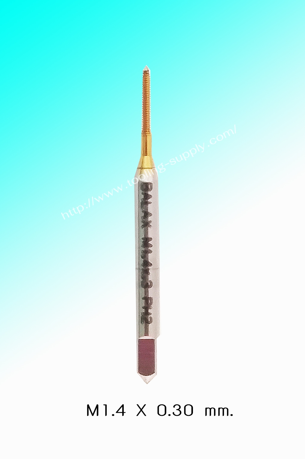 แมชชีนต๊าปไร้เศษรูทะลุ M1.4x0.30 สีทอง