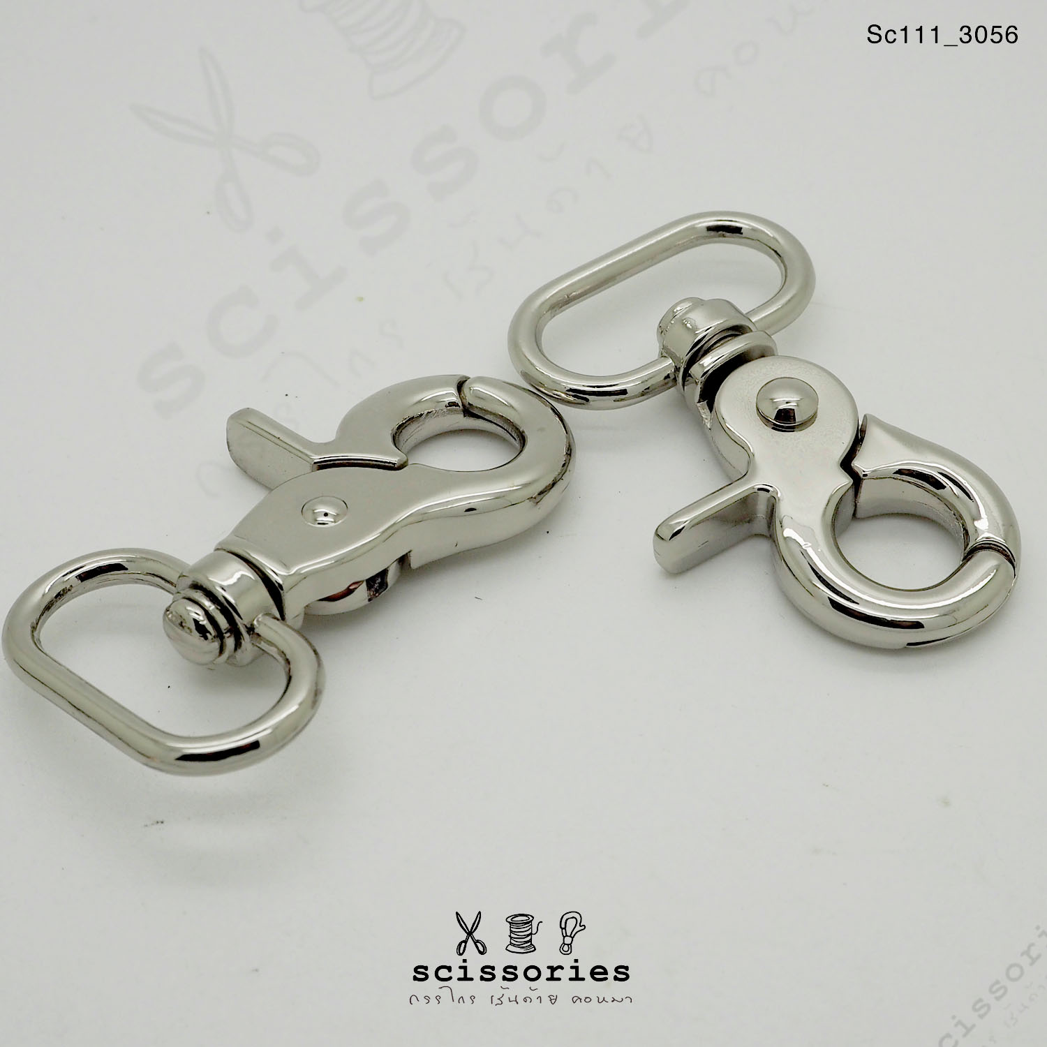 คอหมาเกี่ยว 1 นิ้ว สีเงิน silverจำนวน 2 ตัว