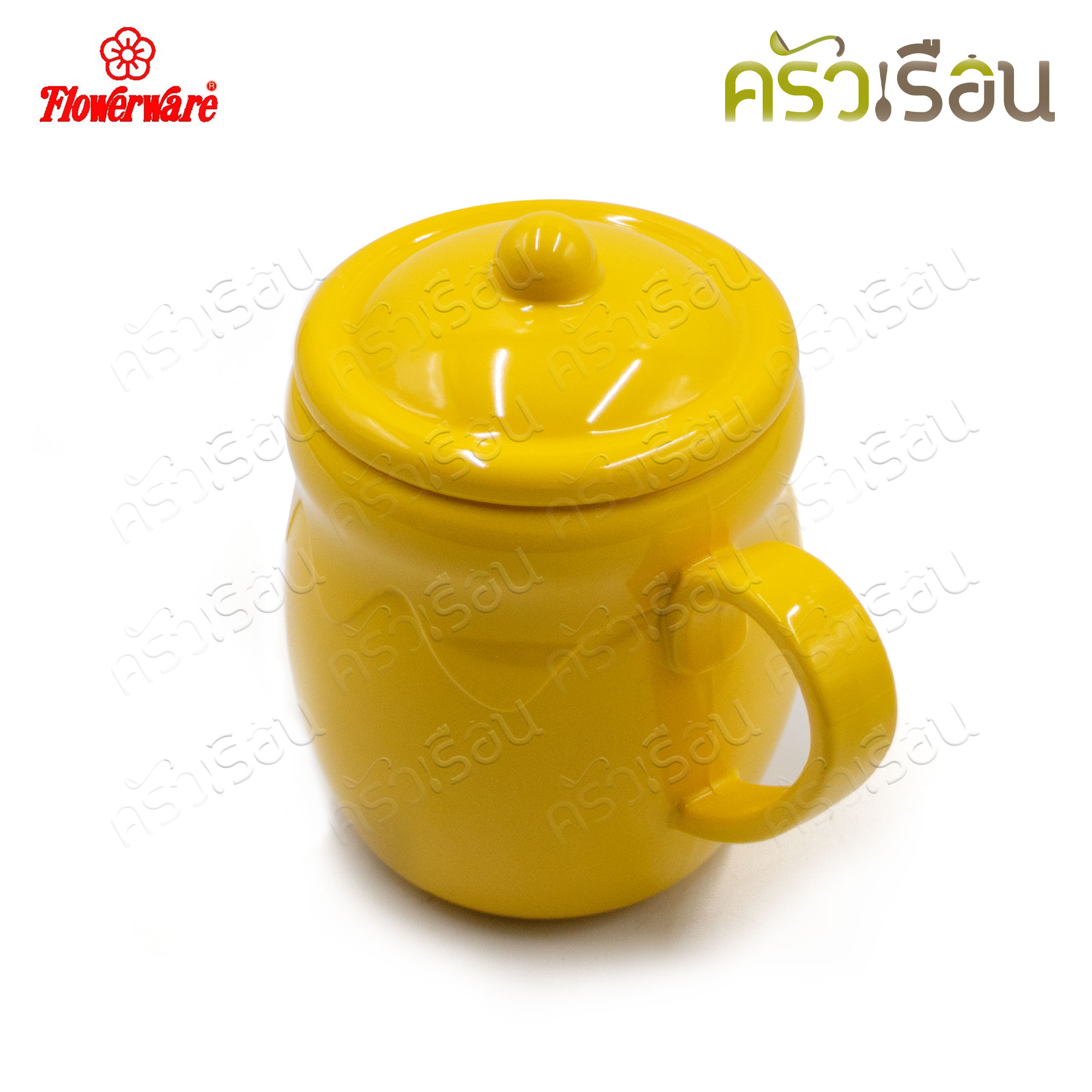 Flowerware ชุดโถน้ำผึ้งพร้อมฝา 3.5 นิ้ว EOS YELLOW CL6289-3.5 ถ้วยน้ำ เมลามีน เนื้อหนา ทนความร้อน