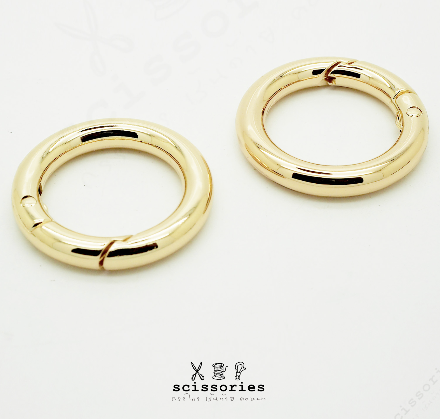 ห่วงกลม 1.2 นิ้ว ง้างได้ สีทอง/2ตัว