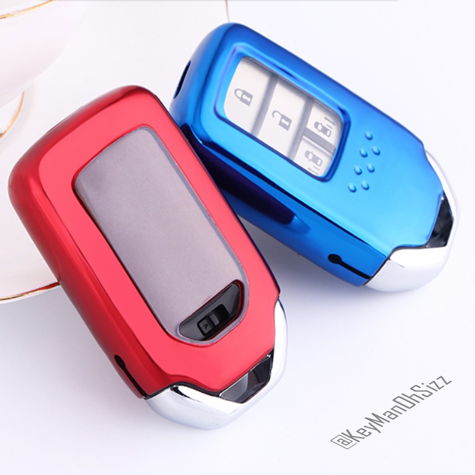 เคสกุญแจรีโมทรถยนต์ Honda แบบฝาปุ่มใส (TPU Key Cover with with PC Transparent Push button Guard) Honda Key Sets Model ACCORD, CR-V, CIVIC, CIVIC HATCHBACK, CITY ปุ่มสมาร์ทคีย์ Smart Key 10 Generationแบบ 2, 3 และ 4 ปุ่ม ใช้ได้กับกุญแจ Honda ทุกรุ่น สามาถดึ