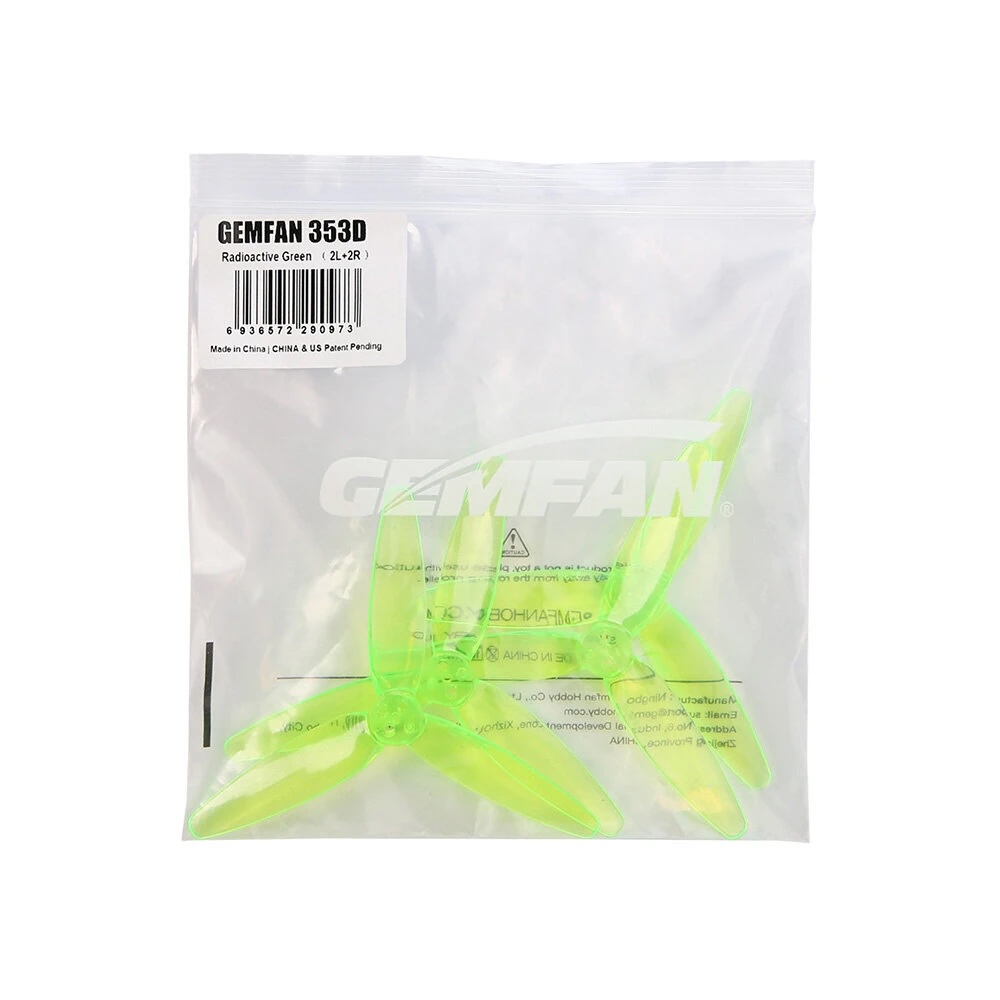 3.5-G6 Gemfan 353D Zoe 3525 3.5 Inch 3-blades 3D PC Propeller 1.5mm 3 Holesใบจิ๋ว โดรนซิ่ง RC