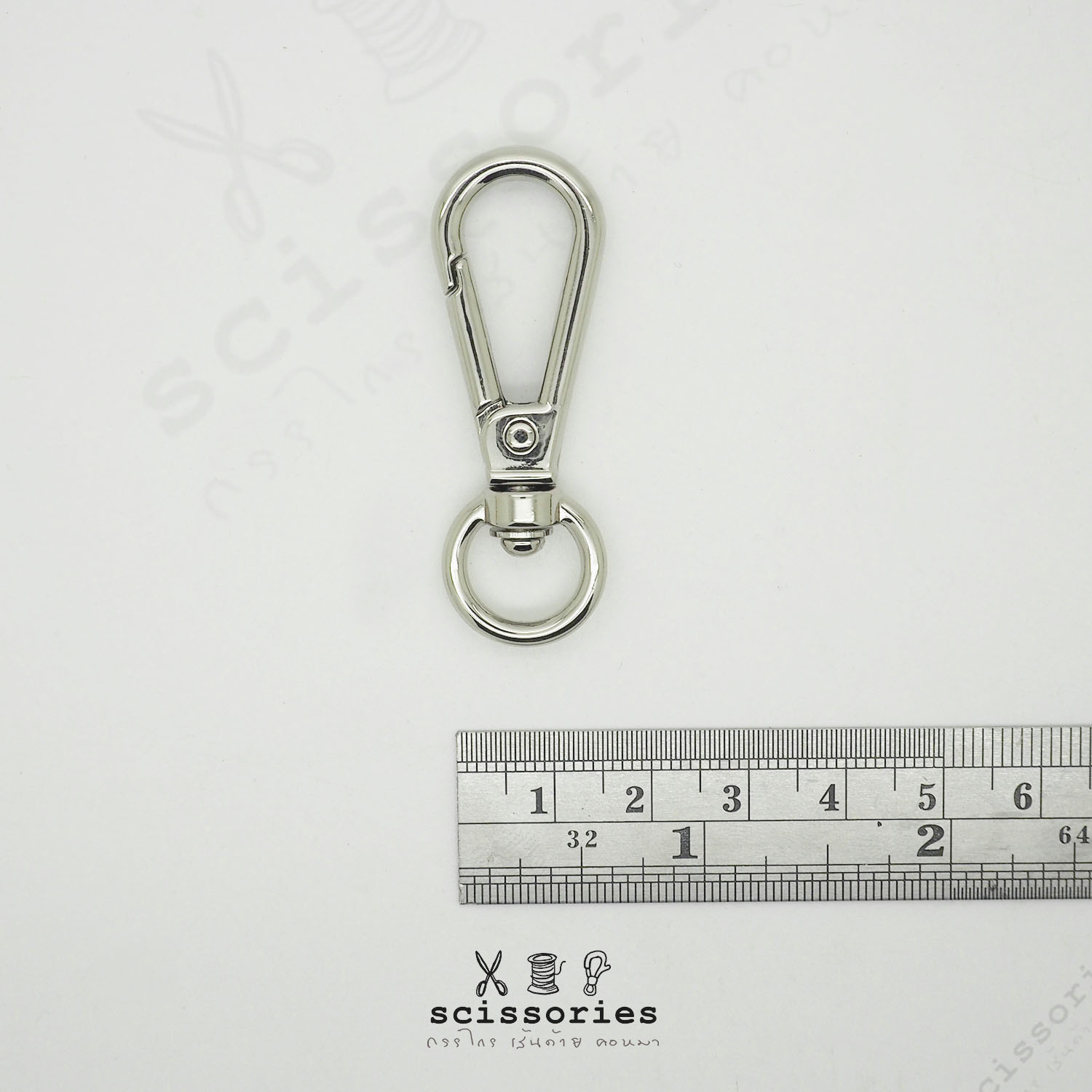 คอหมาเกี่ยว ท้ายห่วง กว้าง 1.2cm สีเงิน 2 ตัว