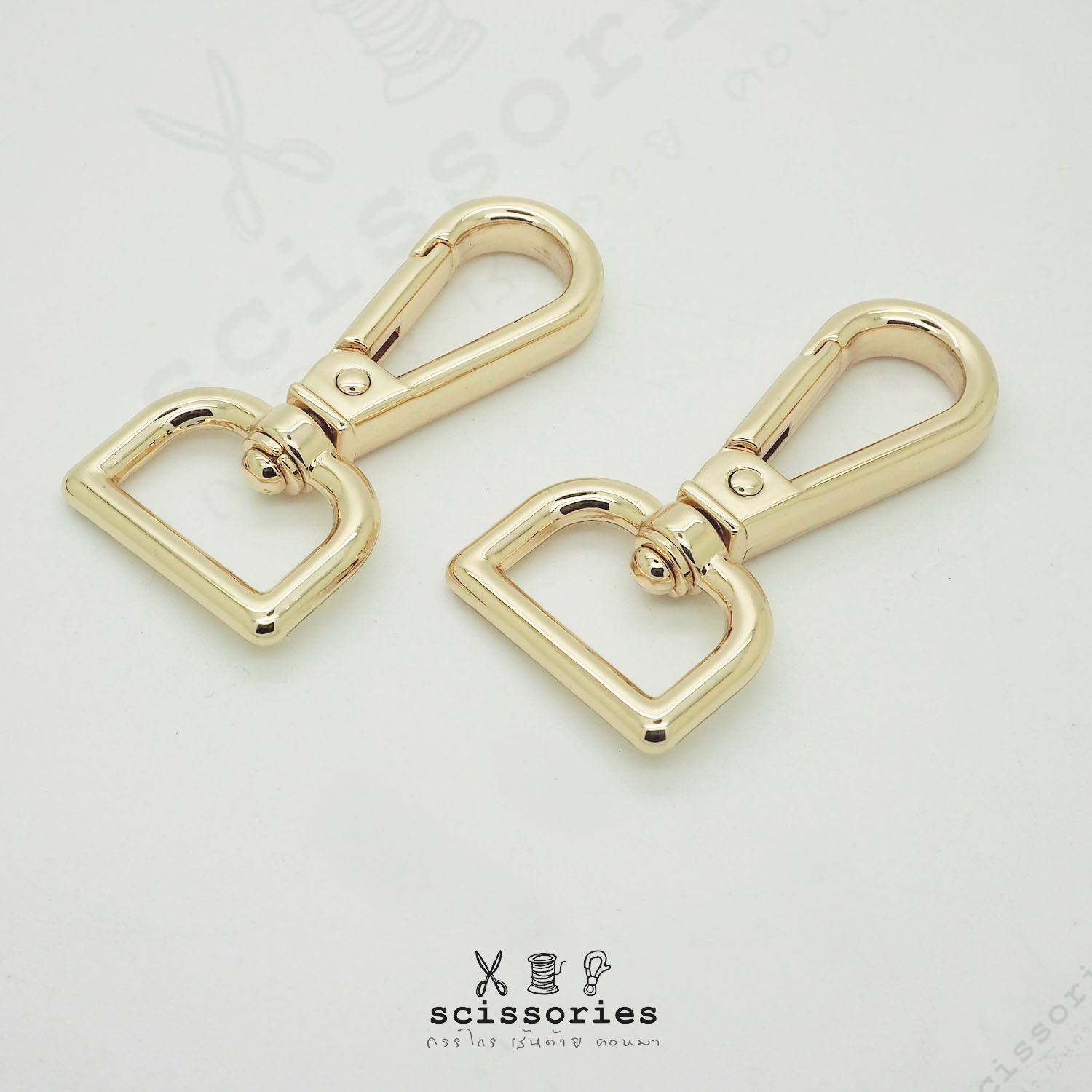 คอหมาเกี่ยว 2cm สีทอง 2 ตัว