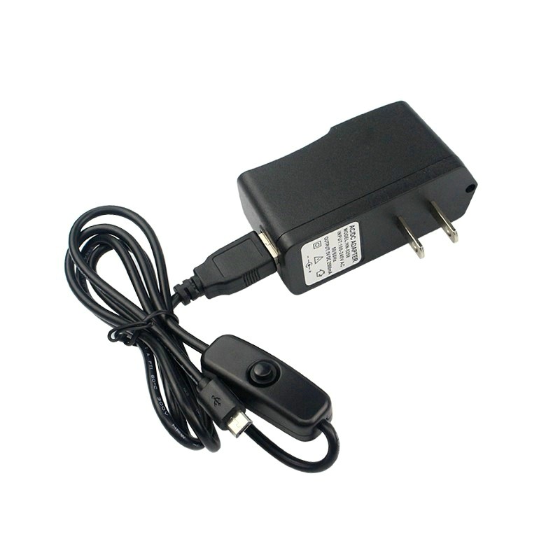 Raspberry Pi 3 Power Adapter for RPI 3 Model B 5V 2.5A Power charger with Switch US Plug and Micro USB Port for RPI 3