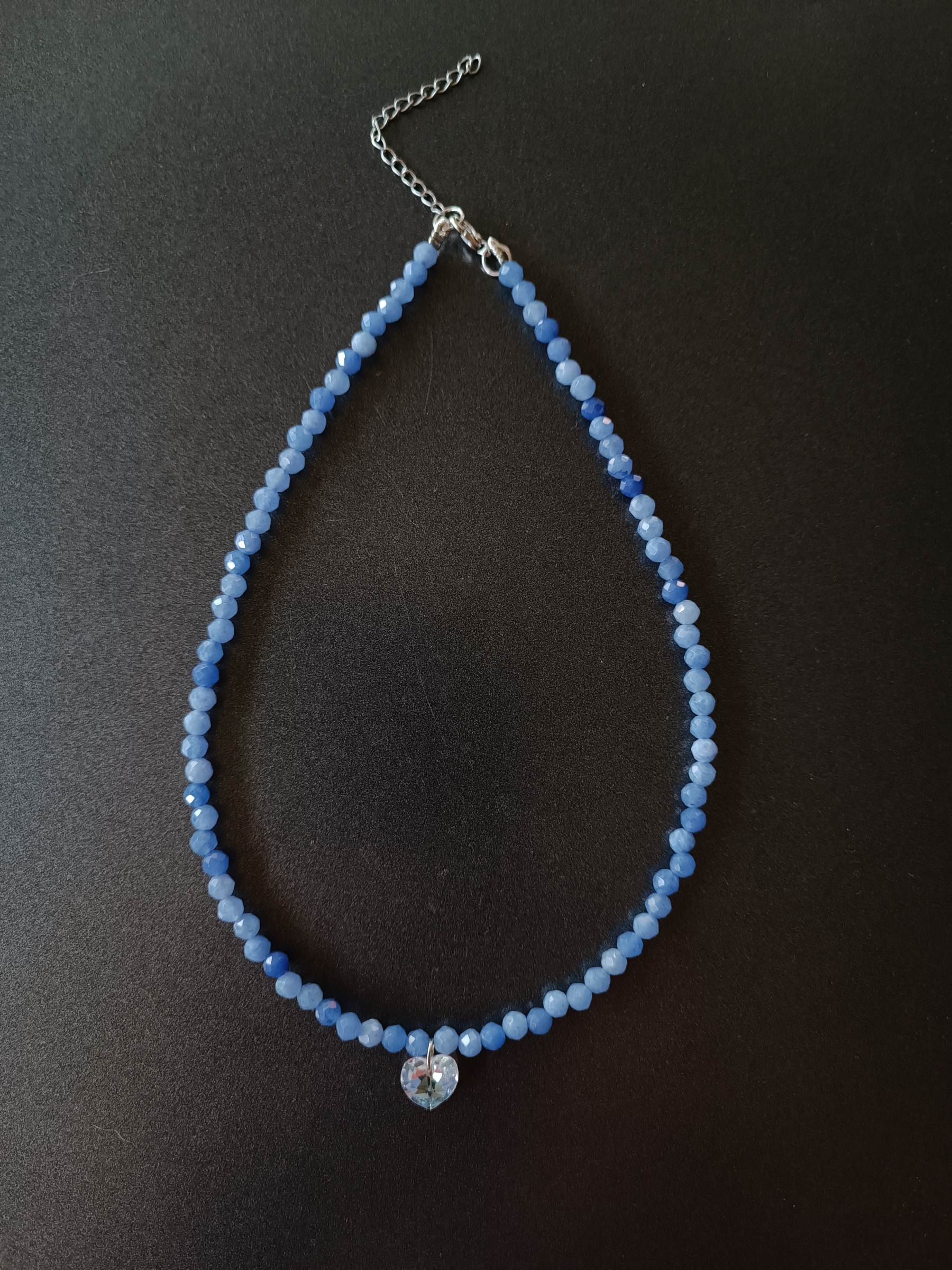 สร้อยคอหินแท้ "POSH" Blue Chalcedony Necklace (เสริมความจำ ปัดเป่าพลังงานลบ)