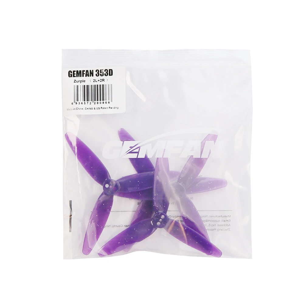 3.5-G6 Gemfan 353D Zoe 3525 3.5 Inch 3-blades 3D PC Propeller 1.5mm 3 Holesใบจิ๋ว โดรนซิ่ง RC