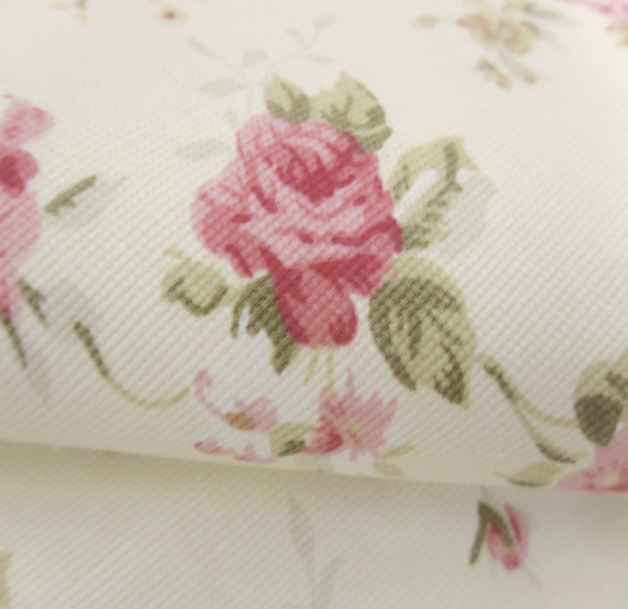 ผ้าปูโต๊ะอาหาร ผ้าปูโต๊ะลายวินเทจ 140x250 cm กุหลาบสีนวลชิฟฟ่อน