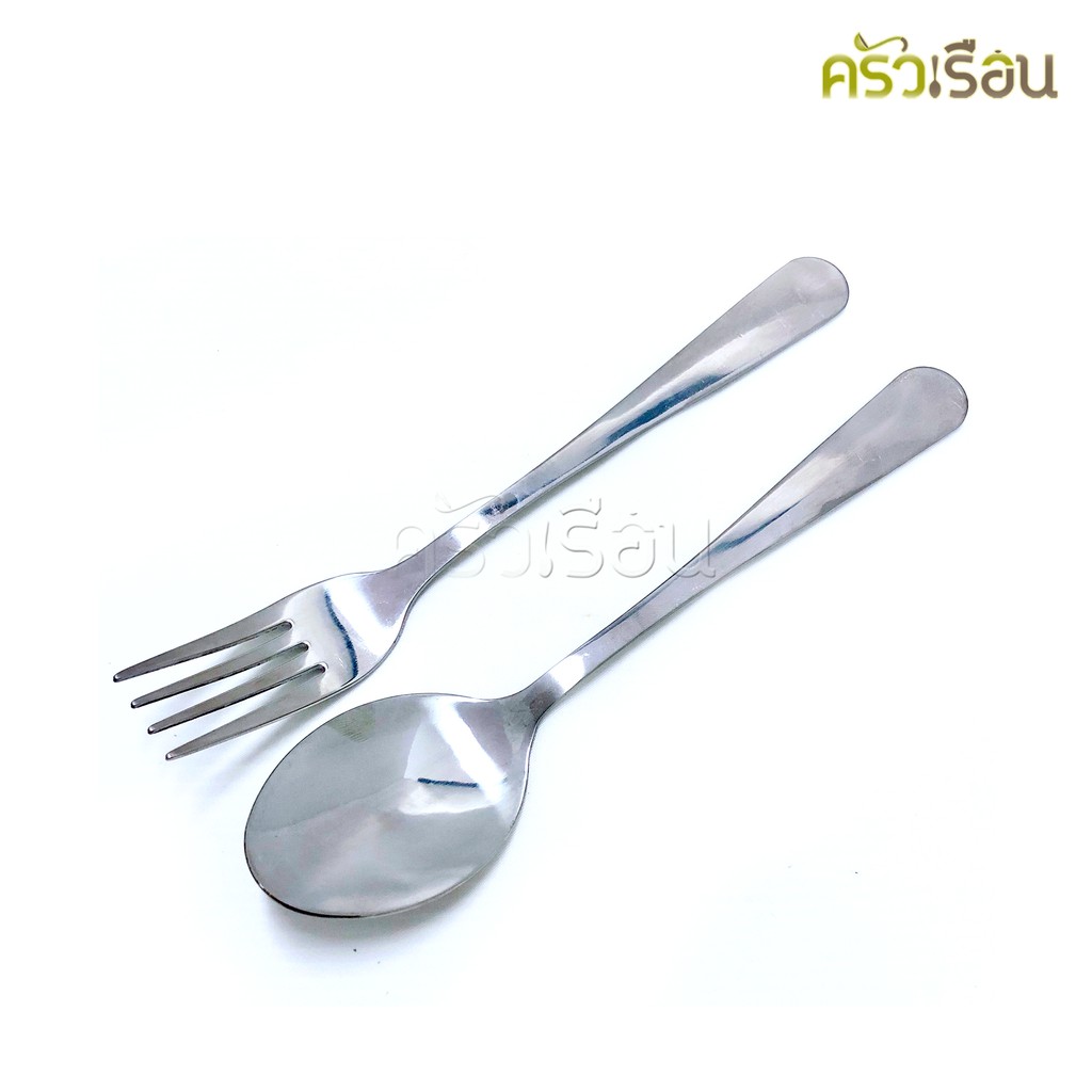 Double Apples [6 คู่] ช้อนส้อม สเตนเลส ลายมน ขนาด 19 ซม. หนา 2 มม.