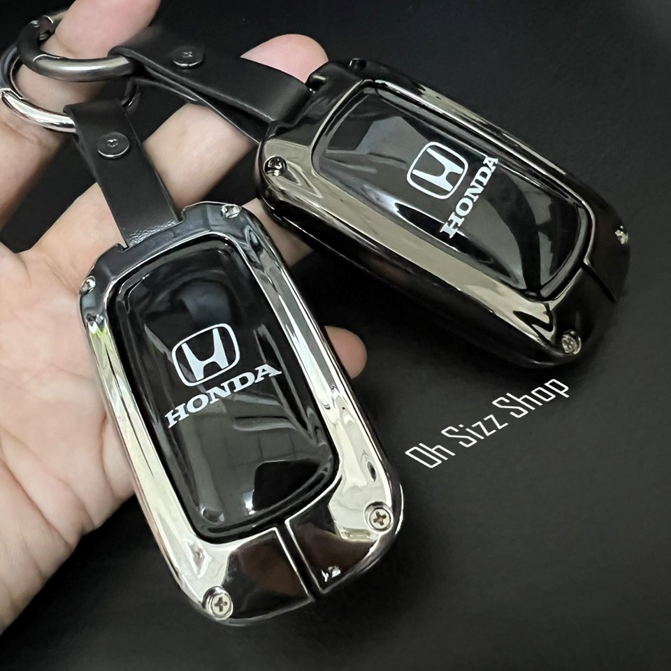 เคสโลหะอัลลอยรีโมทรถ Honda Civic Fe All New HRV 2022 Gen 11 แบบ 2 ชั้น (Double-Layer Metal Alloy Key Cover with transparent push button Guard 360) Model Honda All New Honda HRV e HEV Smart Key 11 Generation Smart Key 2, 3 และ 4 ปุ่ม