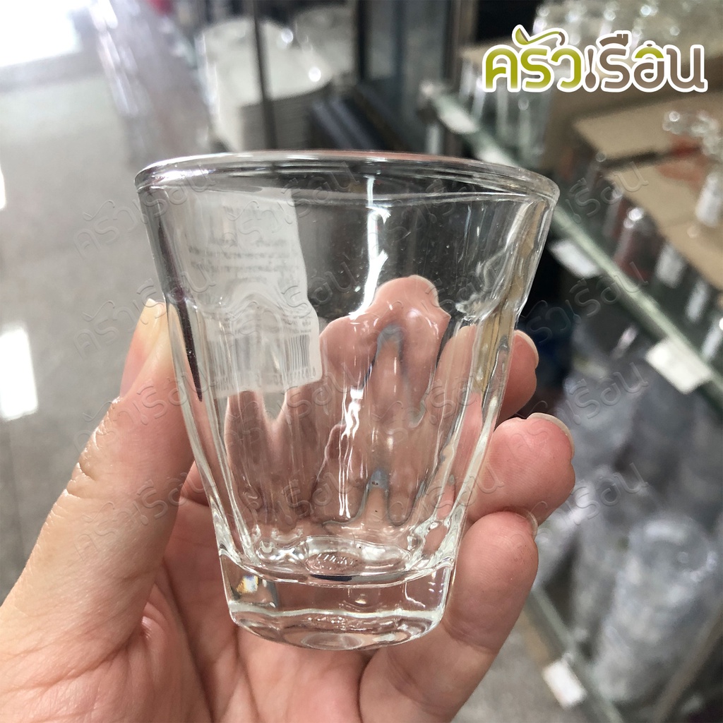 LUCKY GLASS แก้วชอต กลีบบัว 2.9 oz. 85 ml. #47 Vintage Tumbler LG-100503 แก้วน้ำ