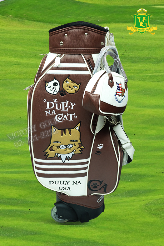 (Genuine) Golf Bag DULLY NA CAT USA (Brown) เล็กกระทัดรัด น้ำหนักเบา มีล้อลาก