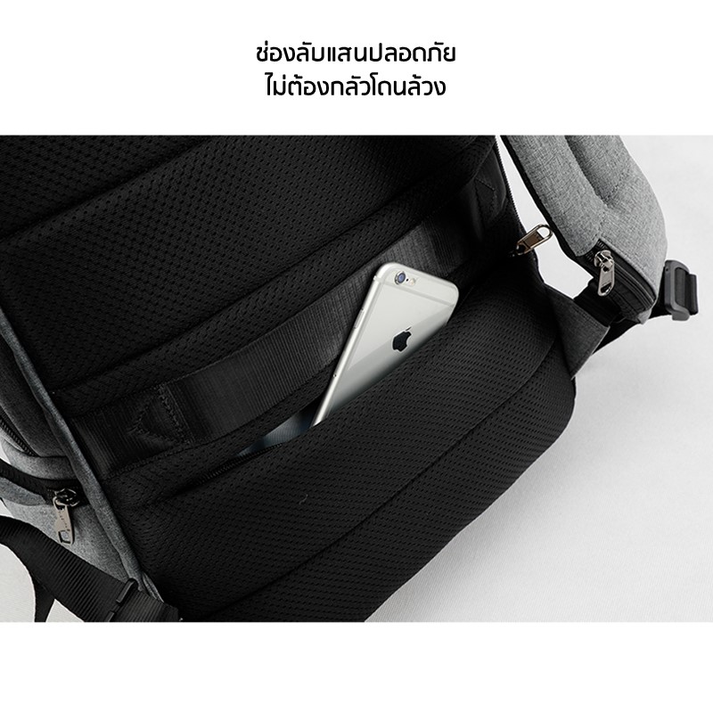 กระเป๋าโน๊ตบุ๊ค กระเป๋าเป้ TIGERNU 15.6นิ้ว รุ่น TANKER T-B3516 สีเทา