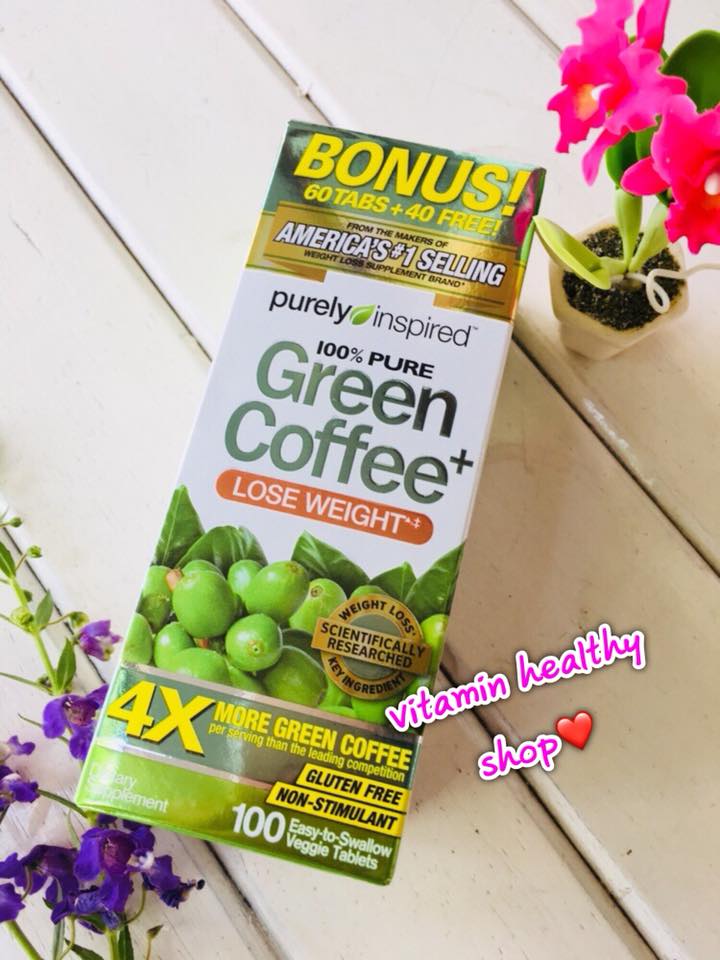 Purely Inspired, Green Coffee, 800 mg, 100 Tablets. #ลดน้ำหนัก #บล๊อคน้ำตาล
