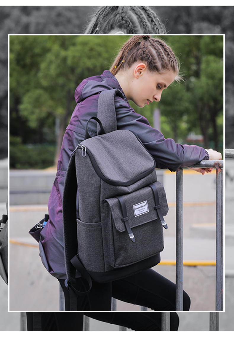 AspenSport Backpack Laptop กระเป๋าสะพายหลัง กระเป๋าโน๊ตบุ๊ค 14-16 นิ้ว กระเป๋าเดินทาง รุ่น AS-B79 ขนาด สีดำ