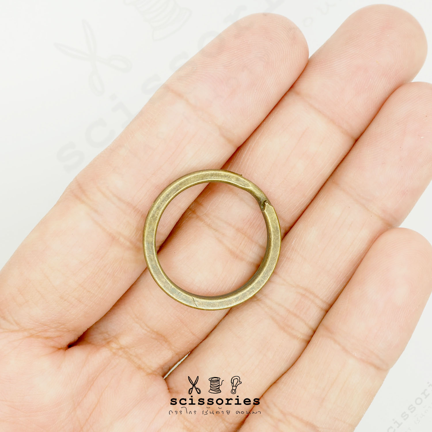 ห่วงกลมพวงกุญแจ 2 Cm สีเหลืองดำ/10ตัว