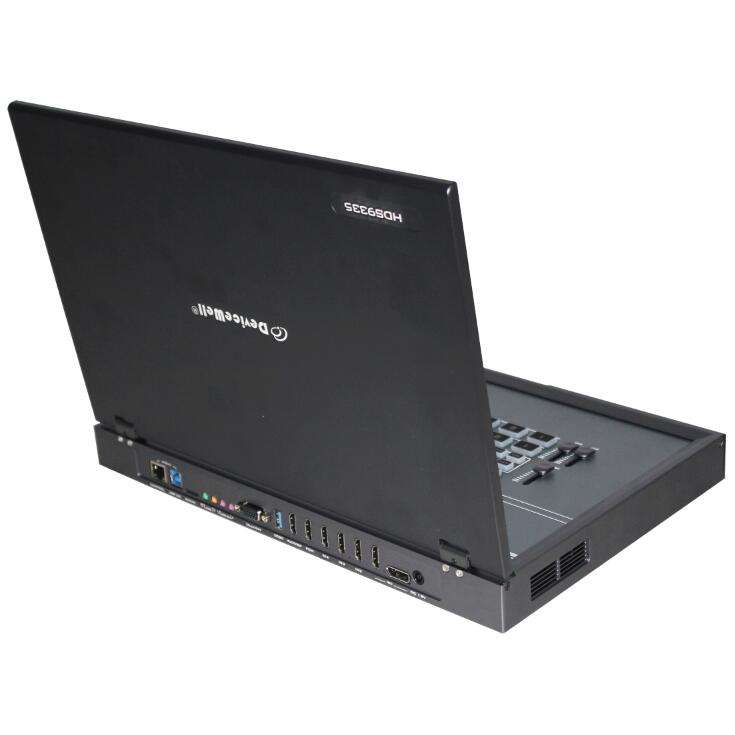 DeviceWell HDS9335: เครื่องสลับสัญญาณวิดีโอ Full HD 5 ช่อง แบบ All-in-One พร้อมจอภาพ 15.6 นิ้ว, บันทึก, สตรีมมิ่ง และ T-Bar สำหรับงานโปรดักชั่นสตูดิโอ