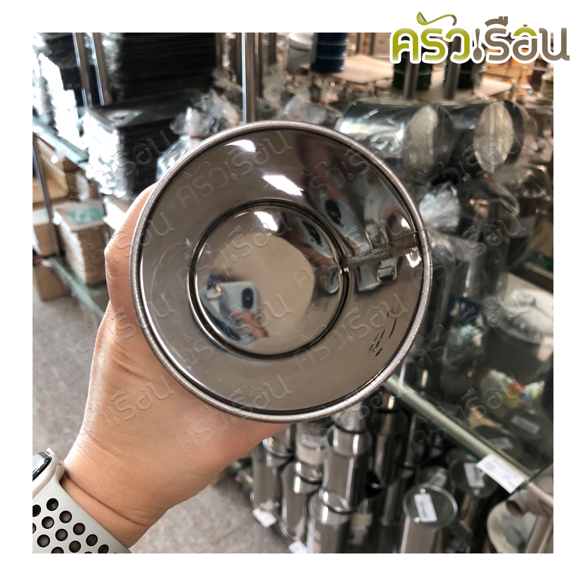 HORSE BRAND กระป๋องสเตนเลส ไม่มีหู 9x16 ซม. ตราม้า กระป๋องใส่ถุง ห้ามใส่น้ำ