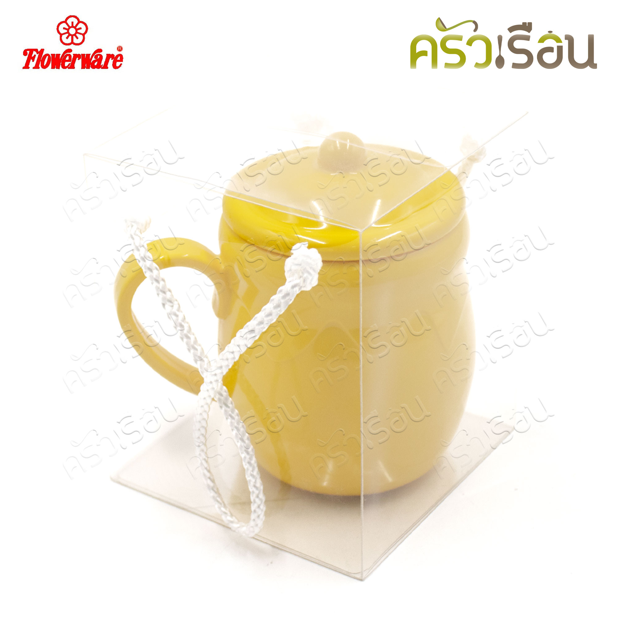 Flowerware ชุดโถน้ำผึ้งพร้อมฝา 3.5 นิ้ว EOS YELLOW CL6289-3.5 ถ้วยน้ำ เมลามีน เนื้อหนา ทนความร้อน